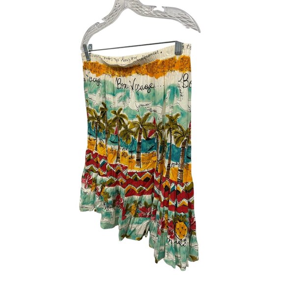Jams World Bon Voyage Hattie Tropical Print Skirt XL Colorful Elastic Waist - Picture 3 of 10